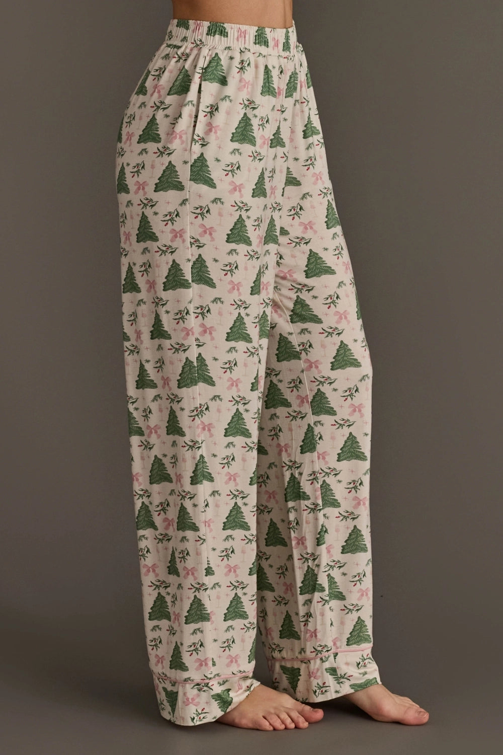 Trees & Bows Jersey Pajama Set