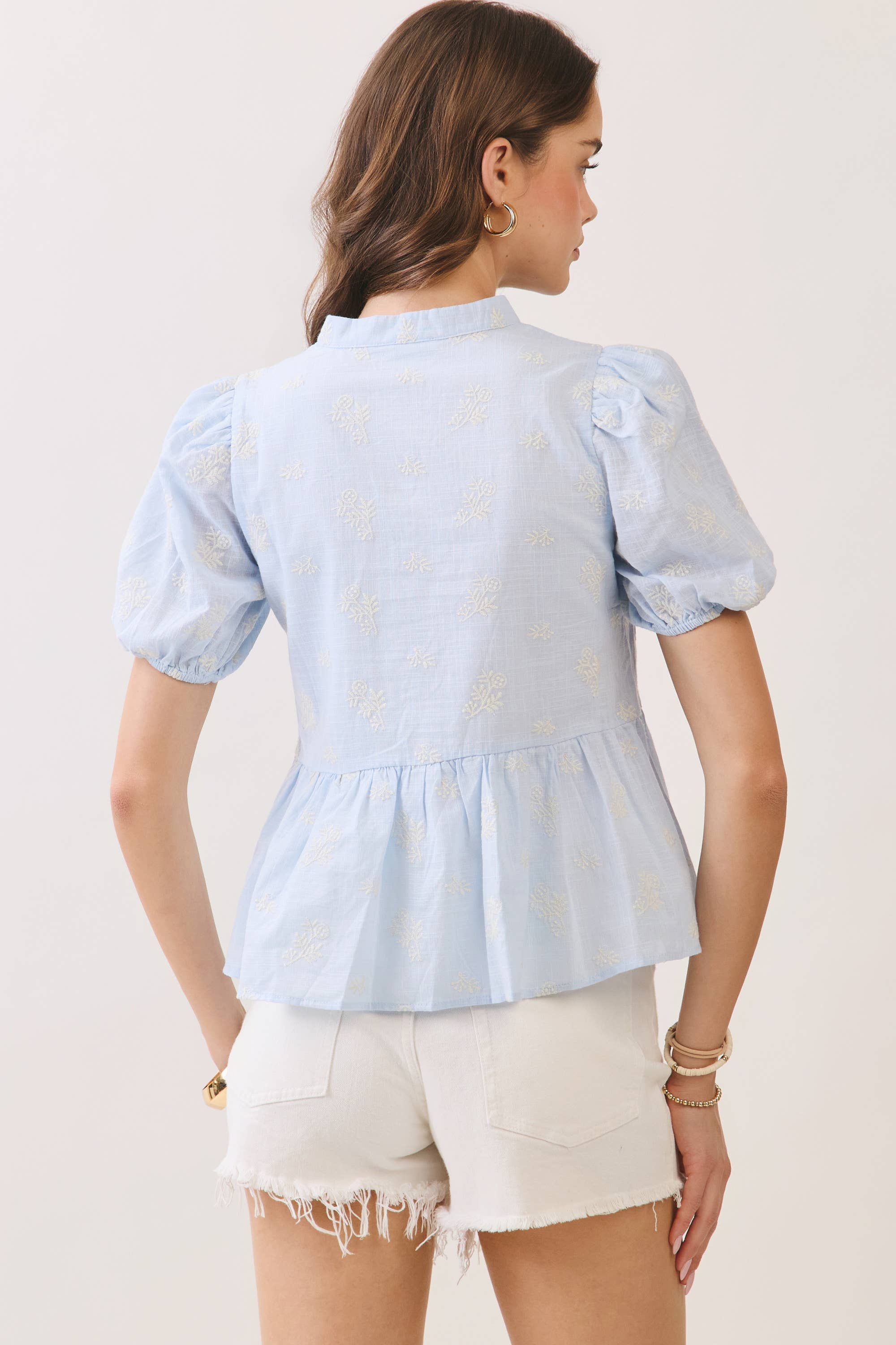 Peplum Puff Sleeve Top