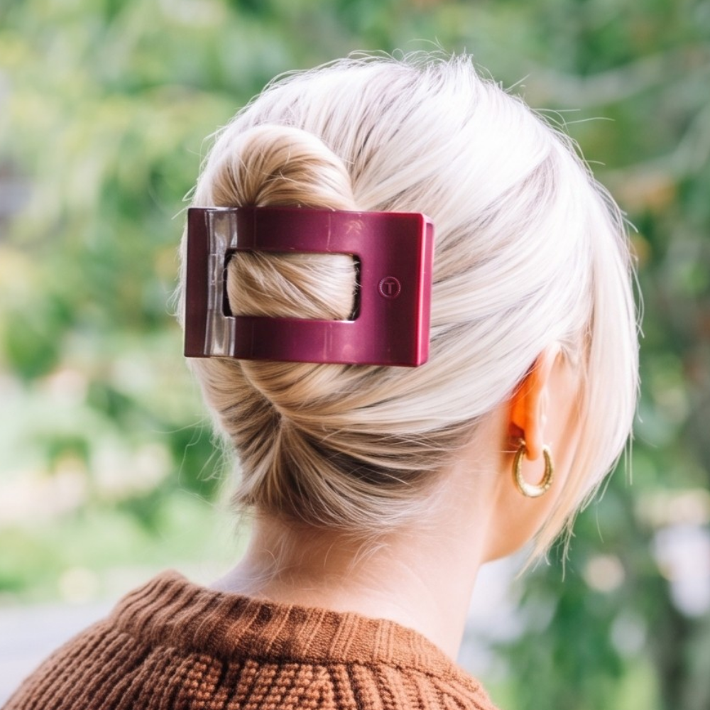 Mulberry Large Flat Rectangle Hair Clip