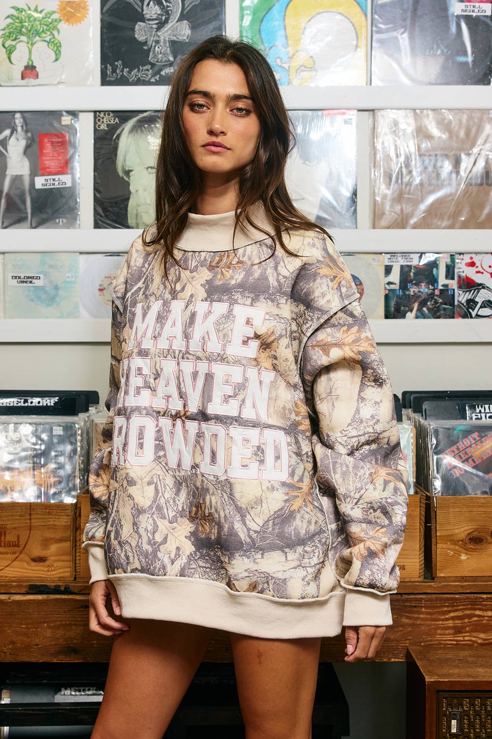 HEAVEN | Camo Appliqué Embroidery  Sweatshirt