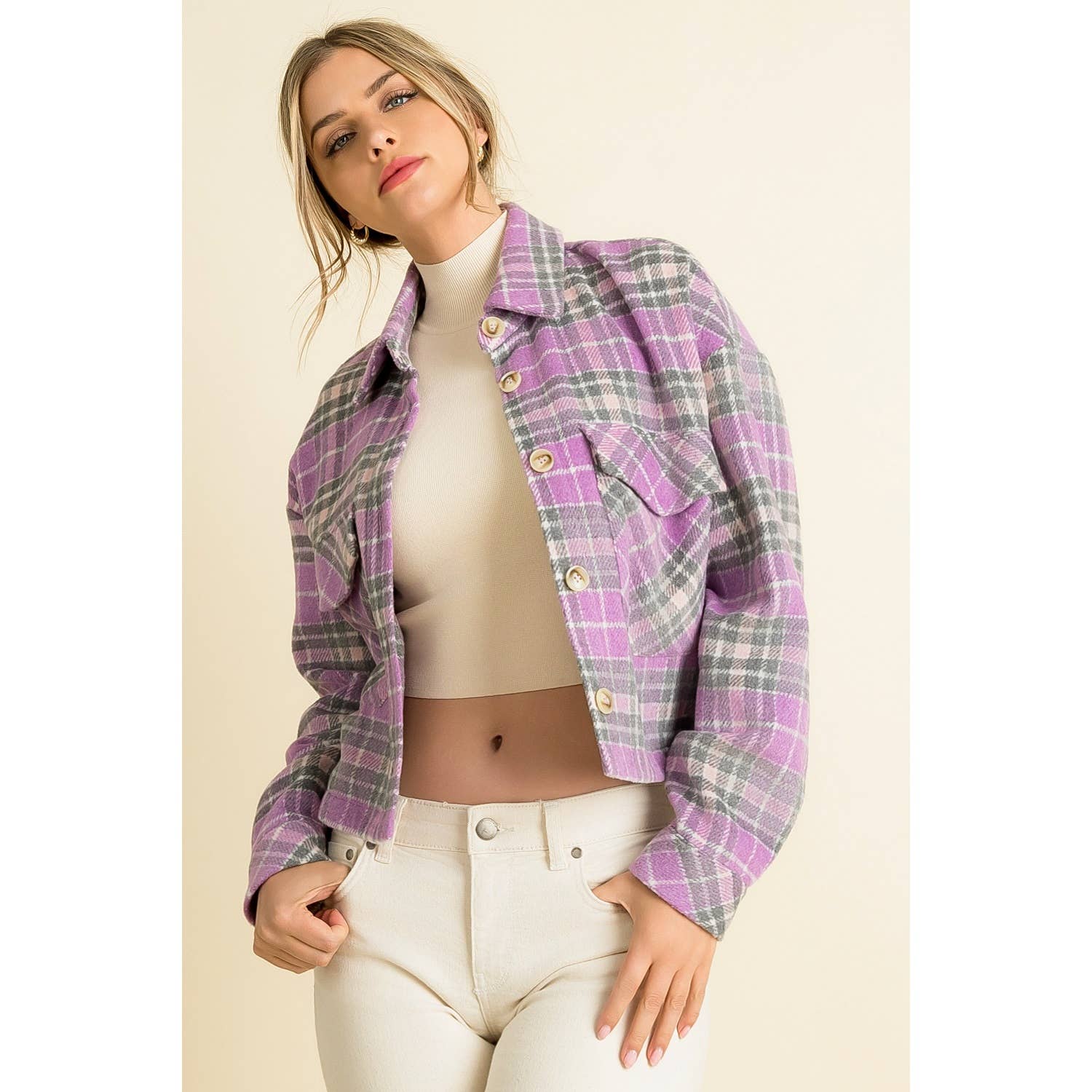 Plaid Cropped Shacket