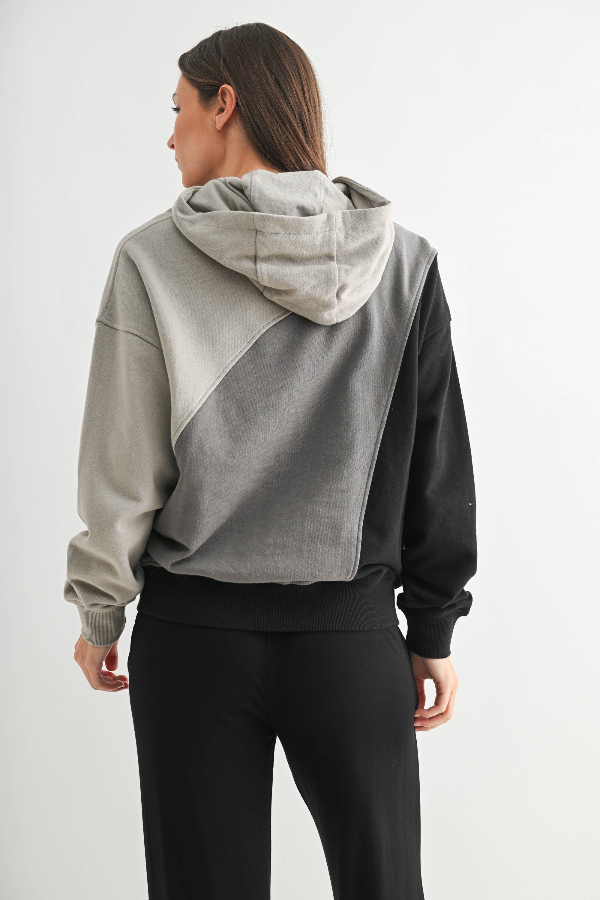 Cozy Color Fade Stripe Hoodie