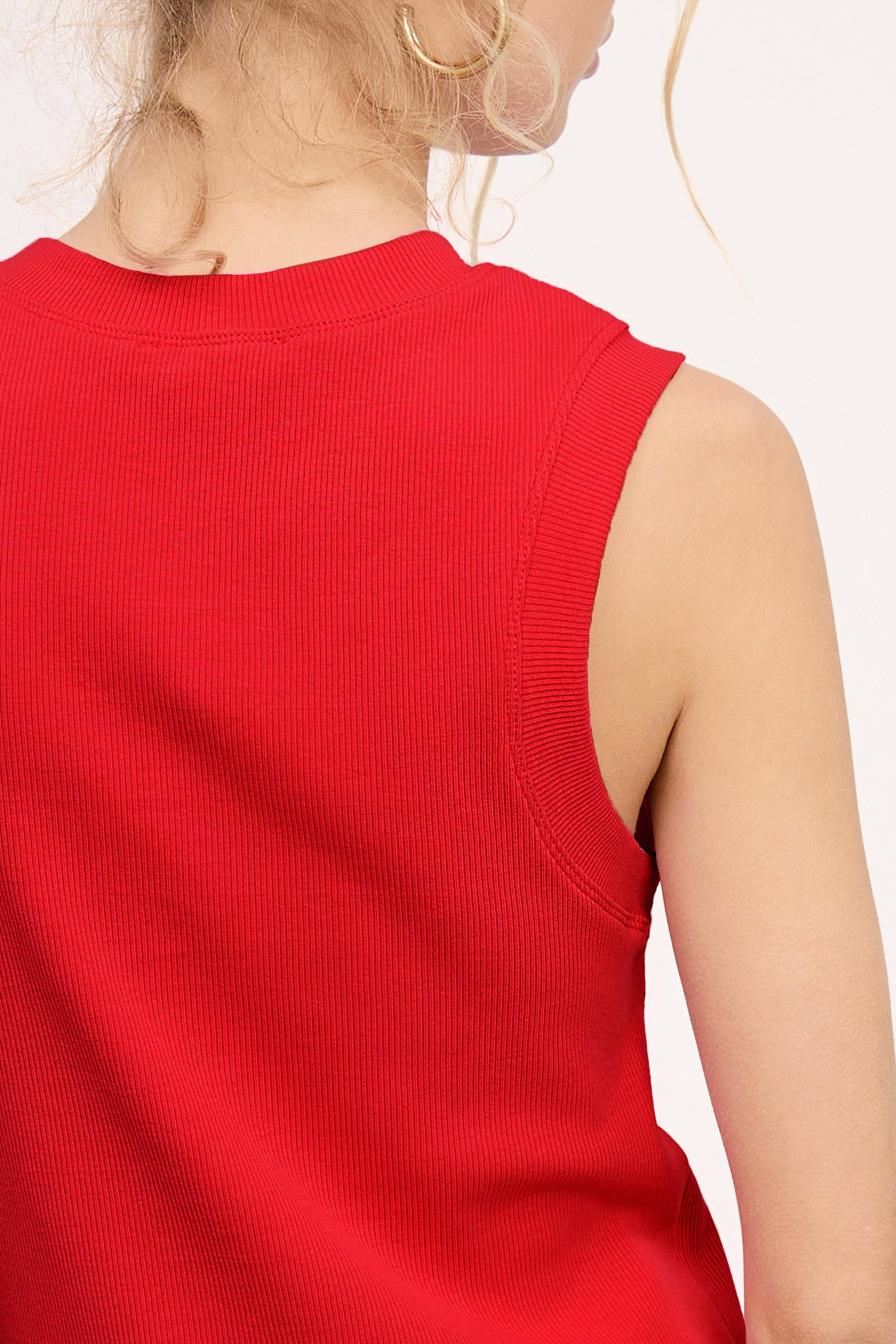 Ribbed Crew Neck Tank Top