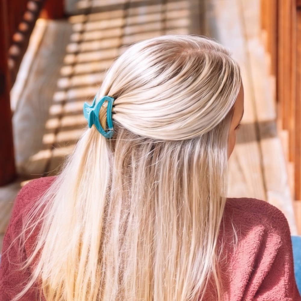Open Teal With It Small Hair Clip