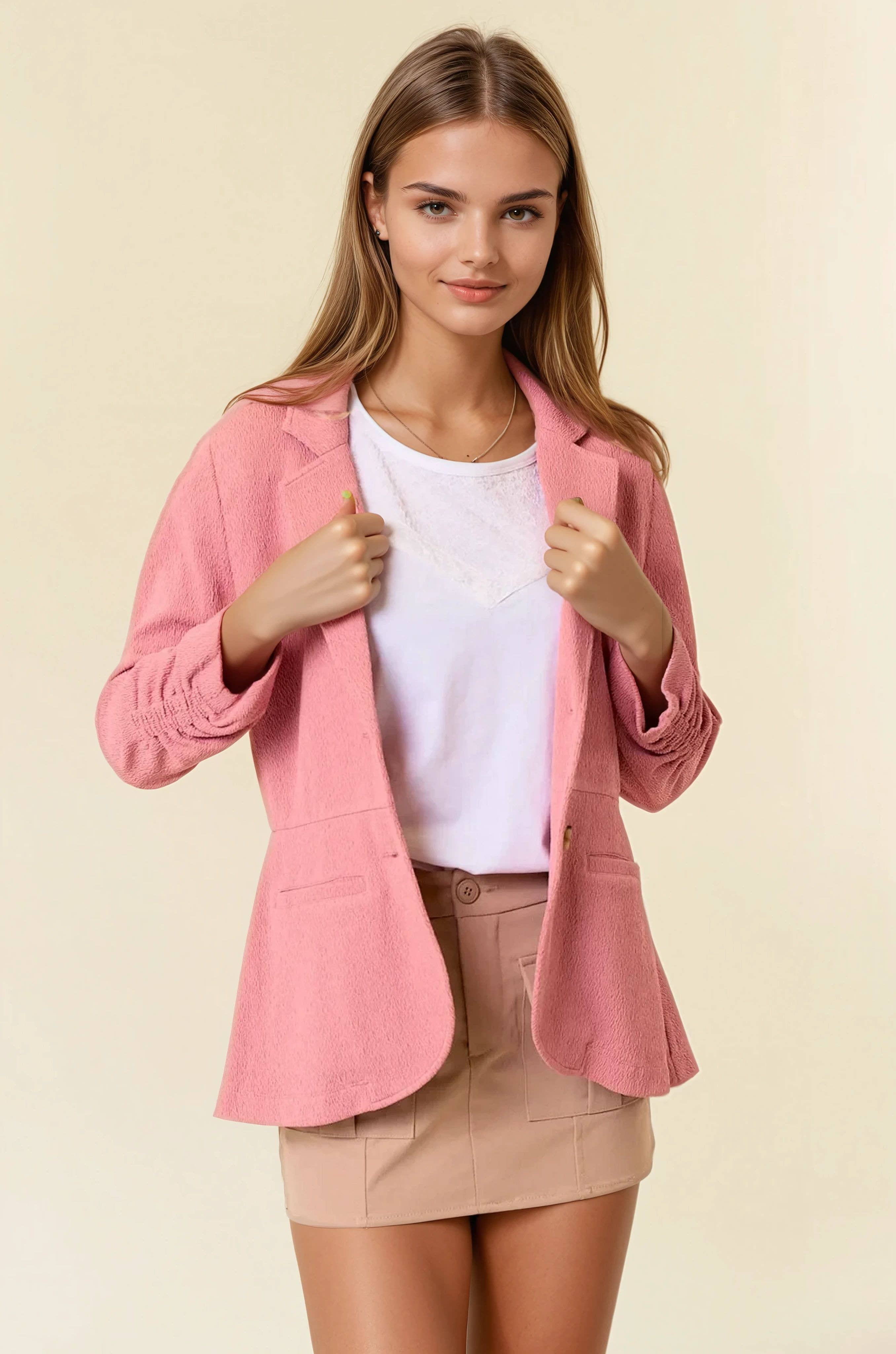 Cinched Sleeve Blazer