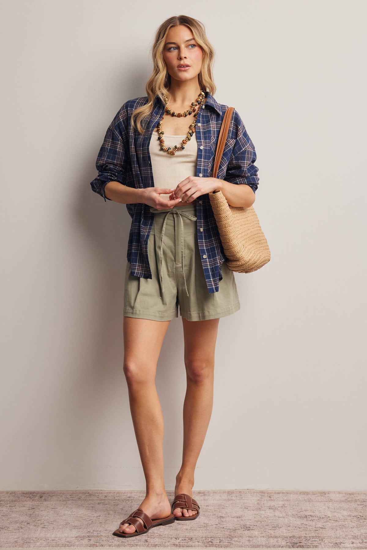 Soft Plaid Button-Up Shirt