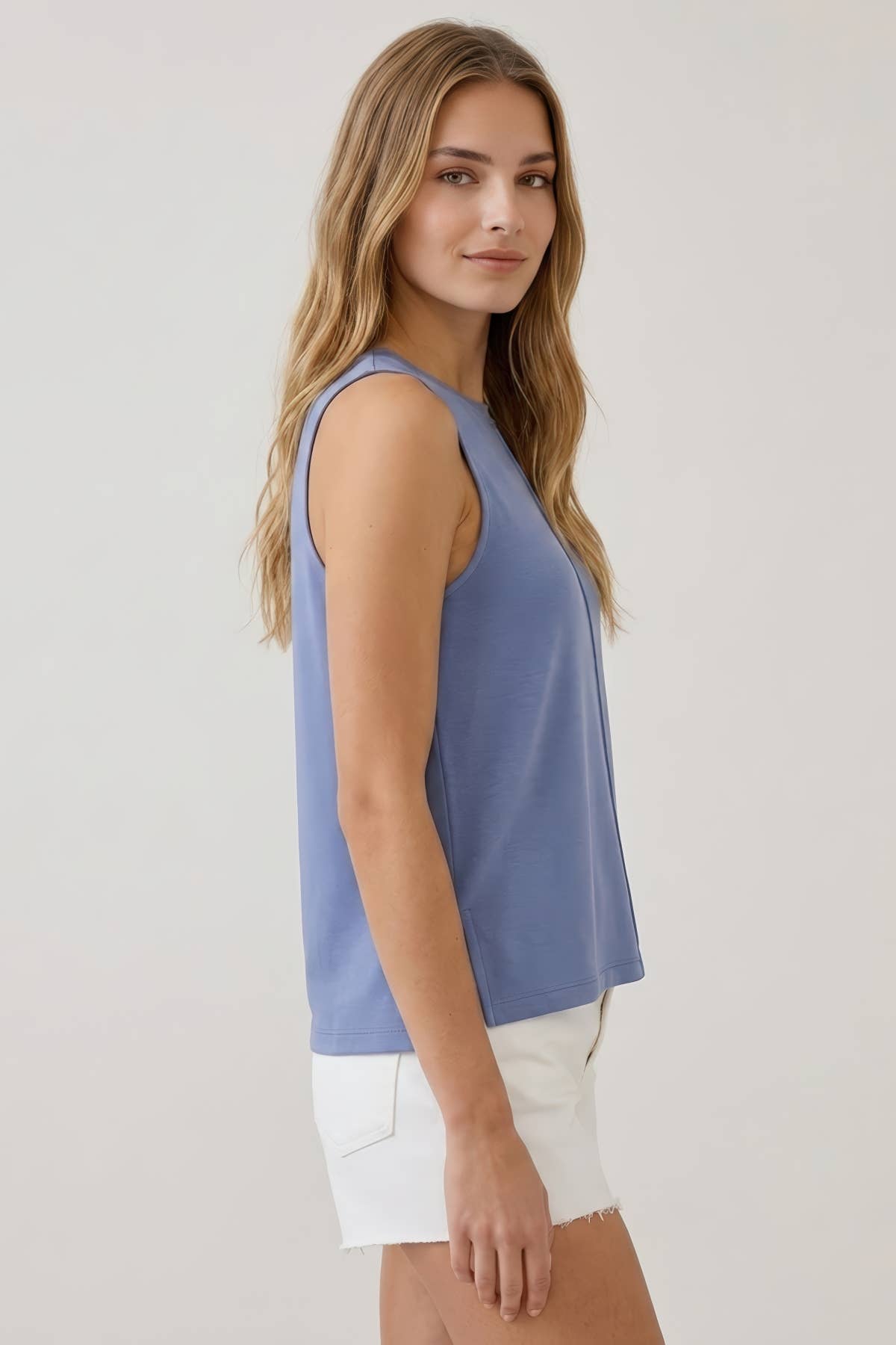 BRUSHED MODAL SLEEVELESS SWING TOP