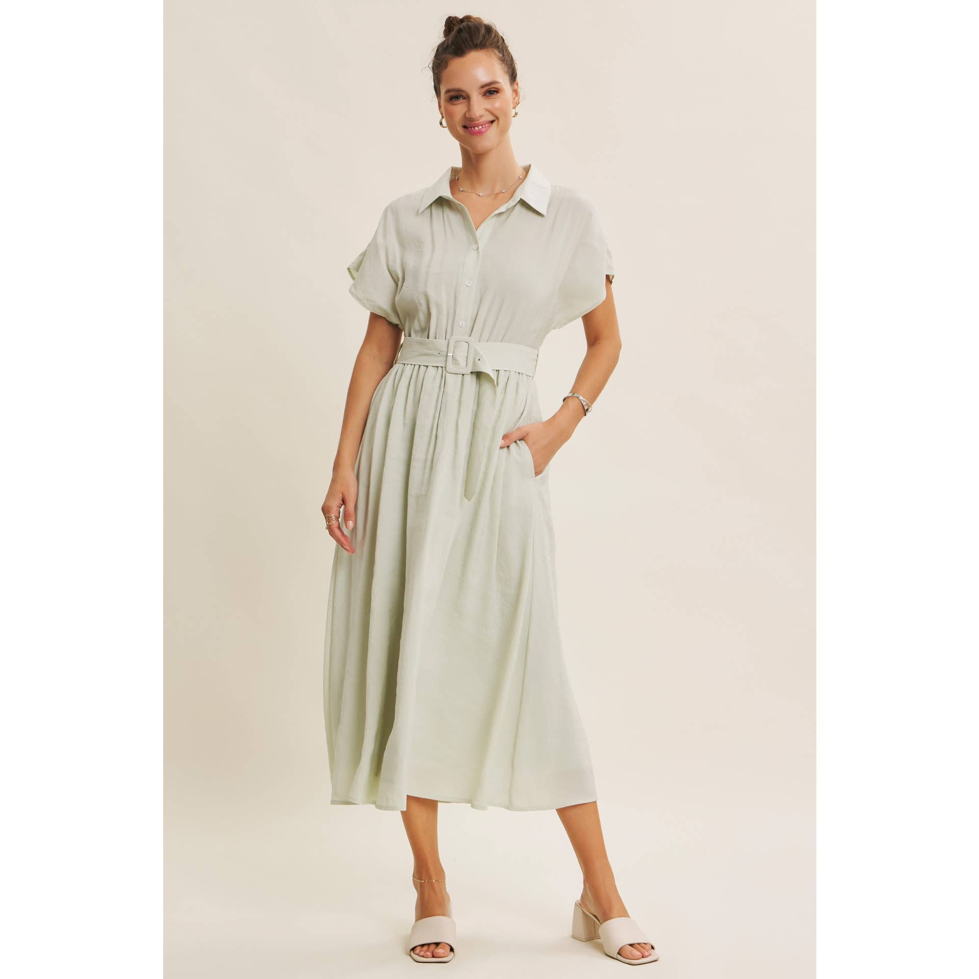 MIDI DRESS WITH BELT