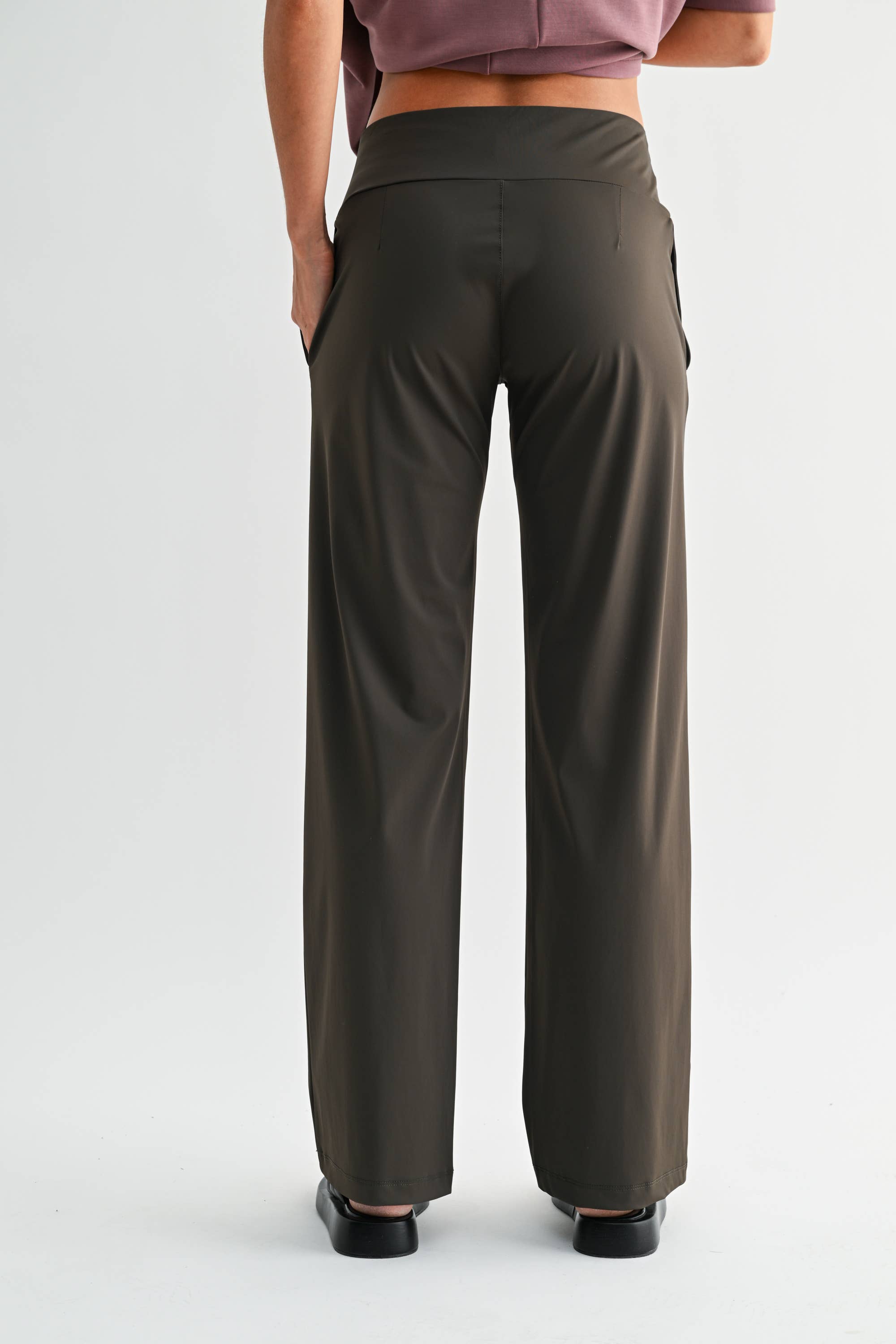 Nylon Blend Tailored Pants