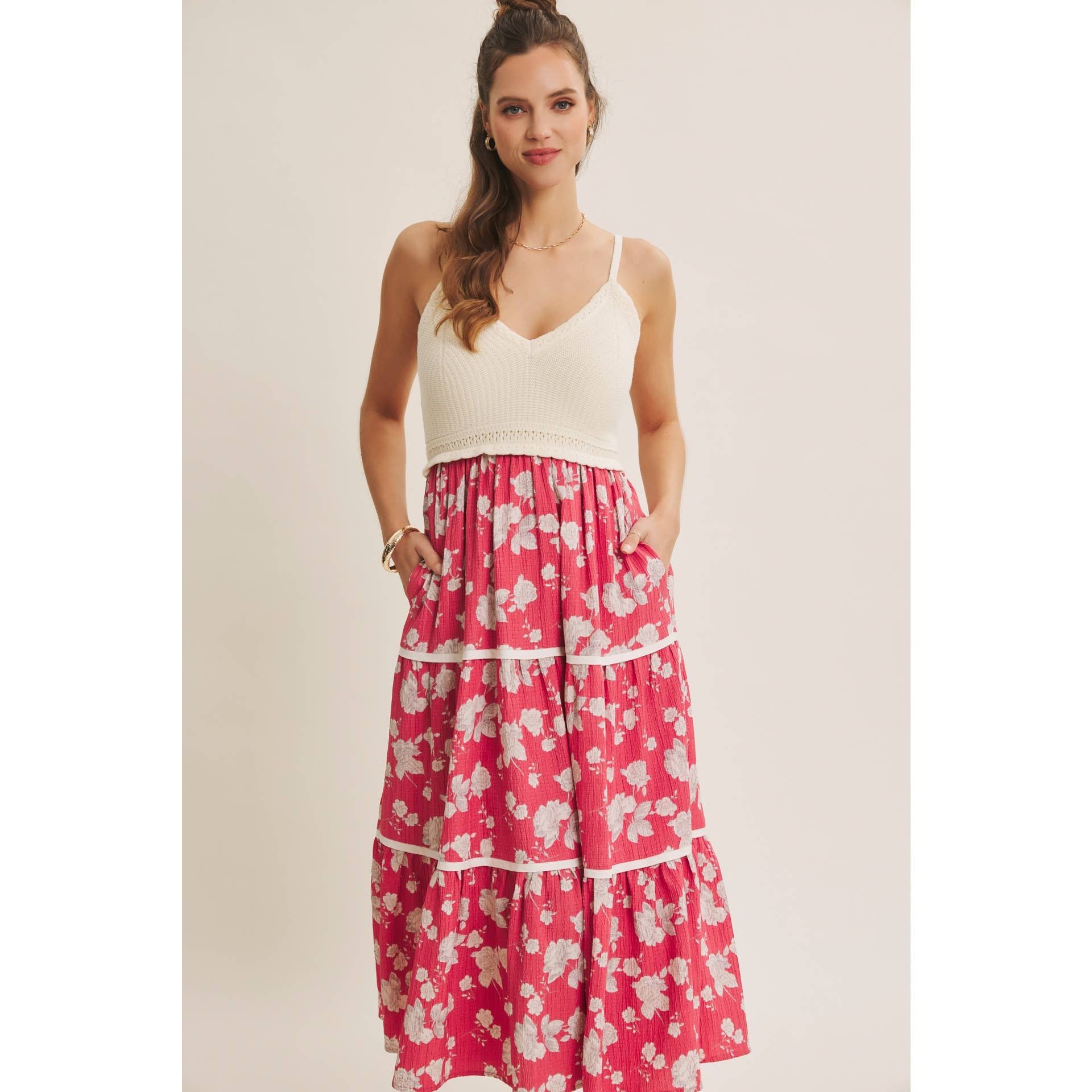 FLOWY FLORAL MIDI DRESS