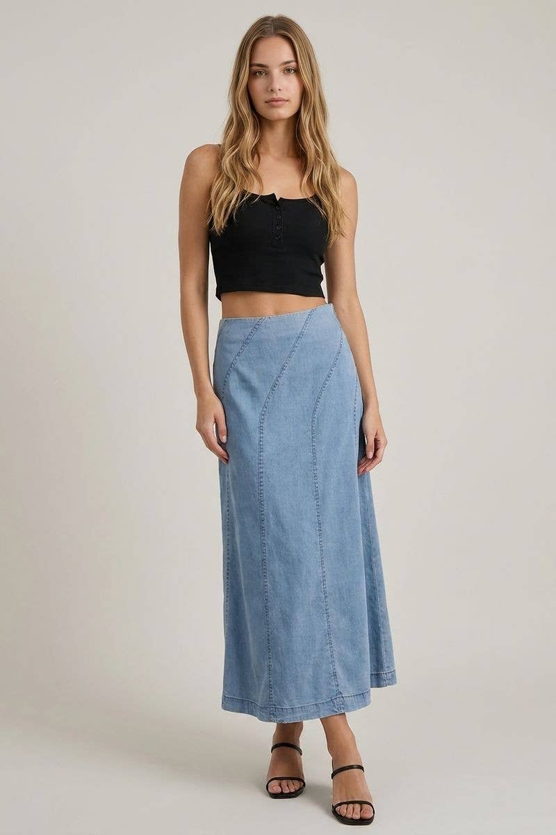 DENIM MIDI SKIRT