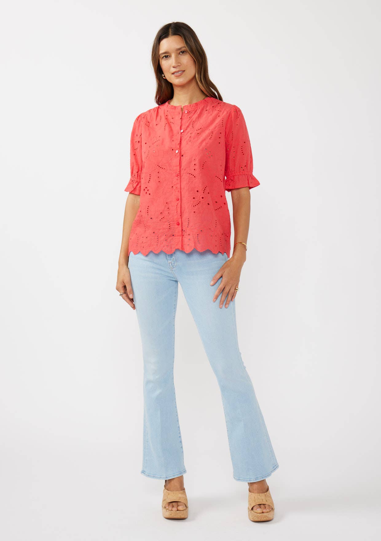 Embroidered Eyelet Top