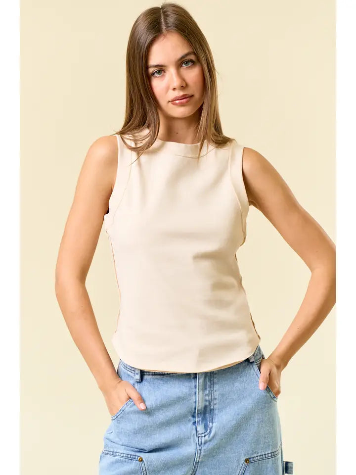 Rounded Hem Ribbed Tank