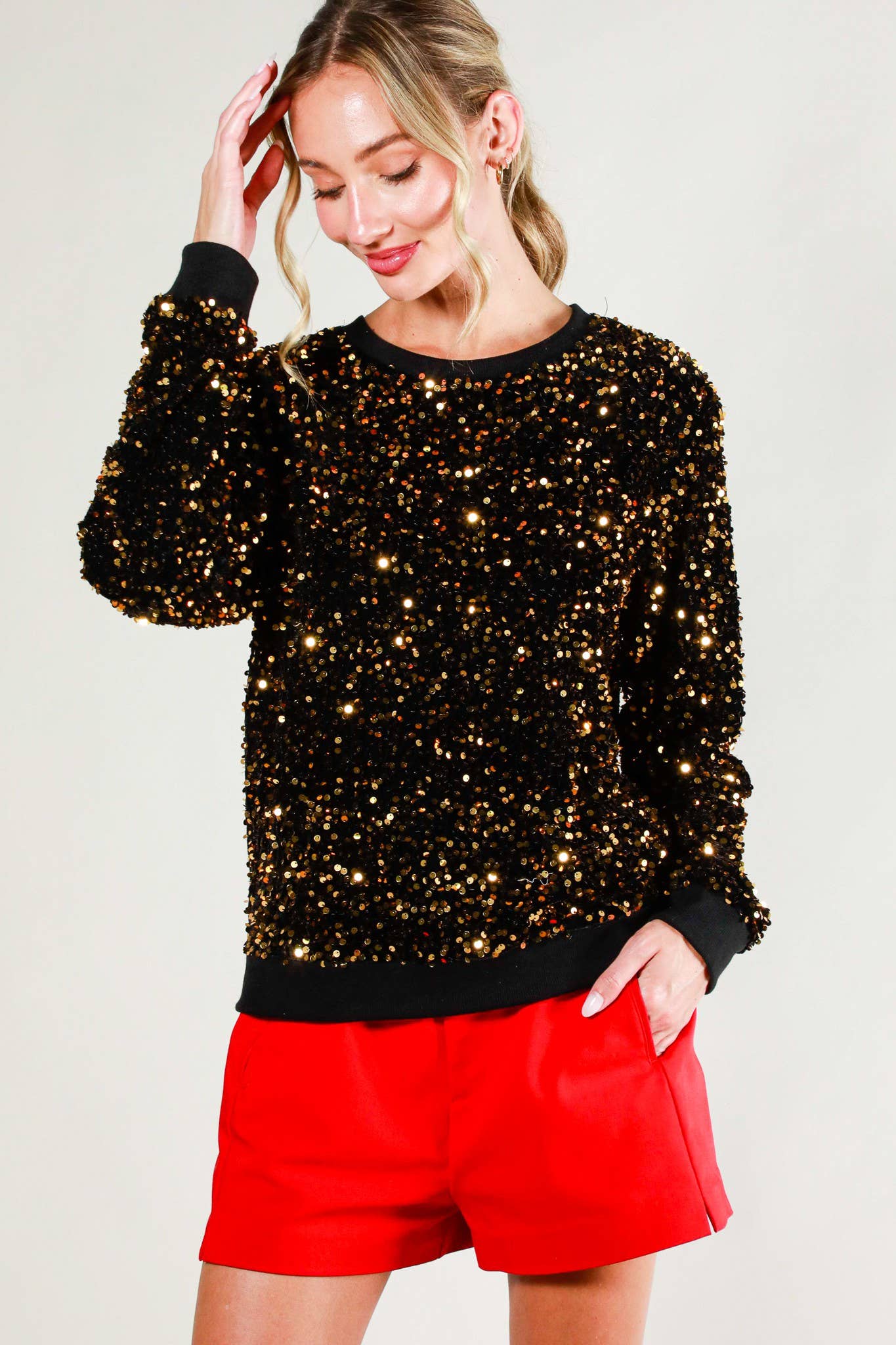 Sequin Velvet Sweatshirt