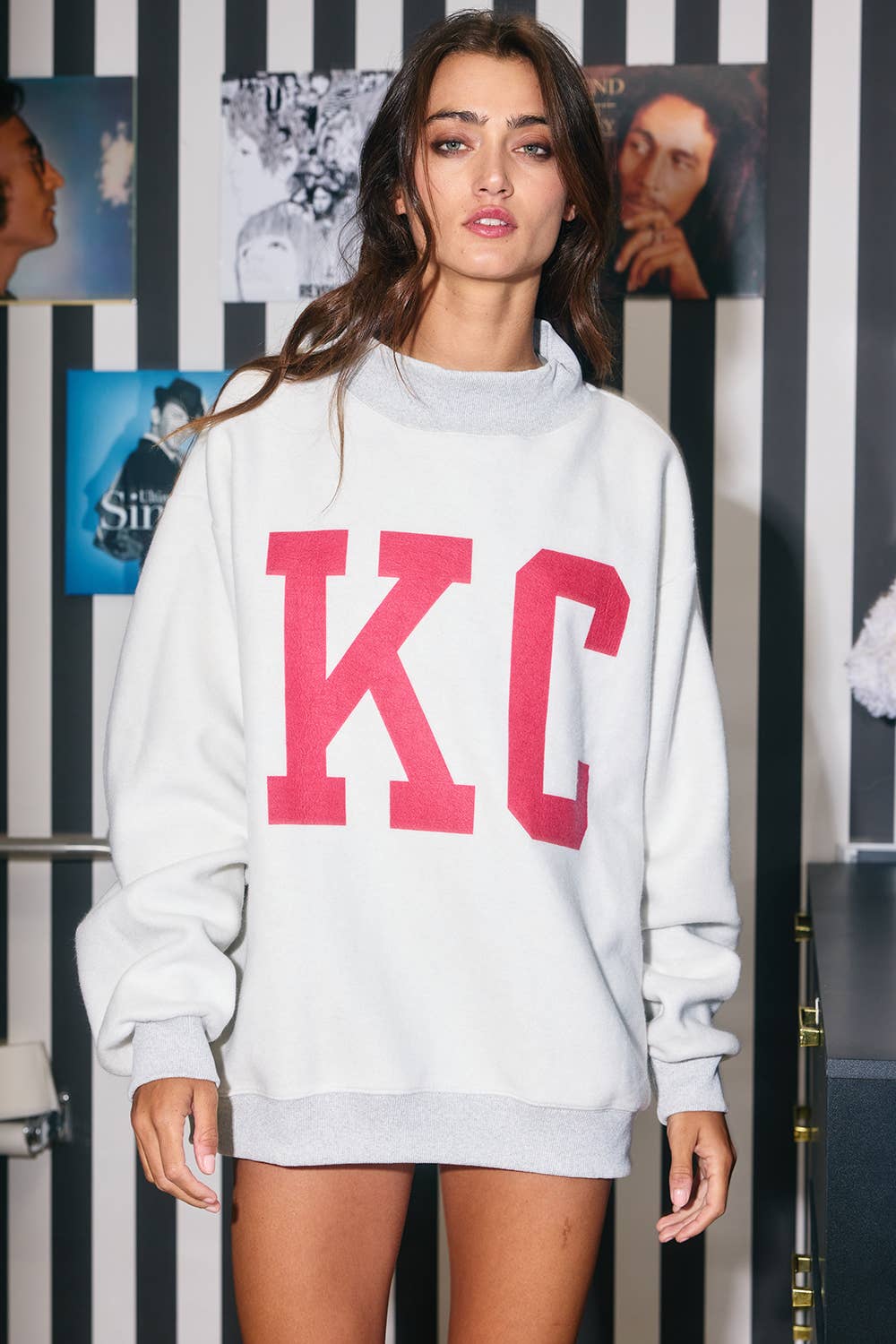 KANSAS 'KANSAS CITY & KC' Reversible Mock-neck