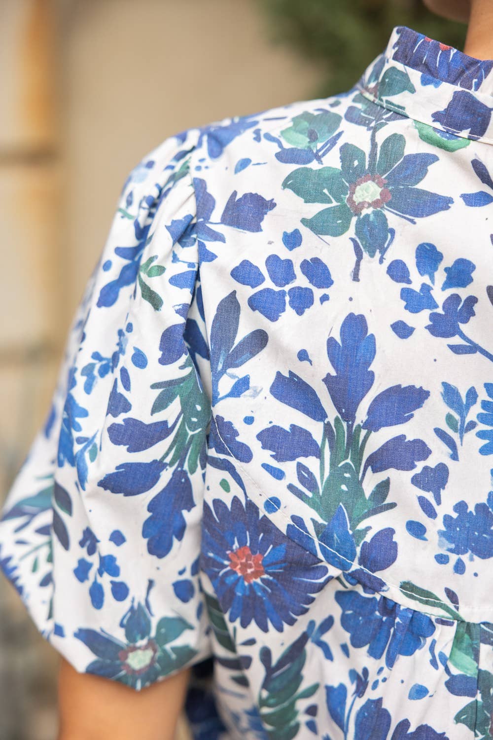 V-Neck Floral Print Top