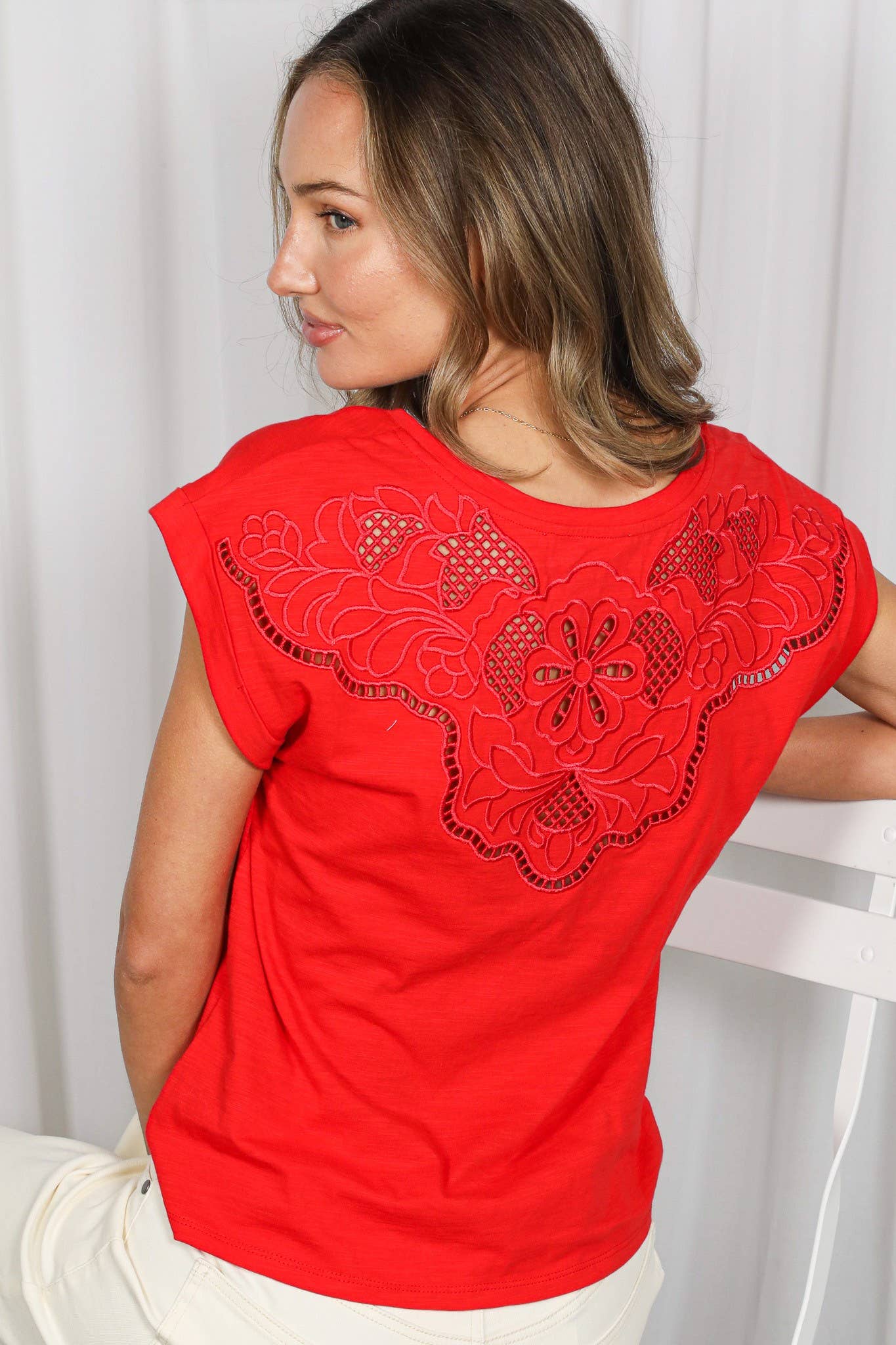 Embroidery Knit Top