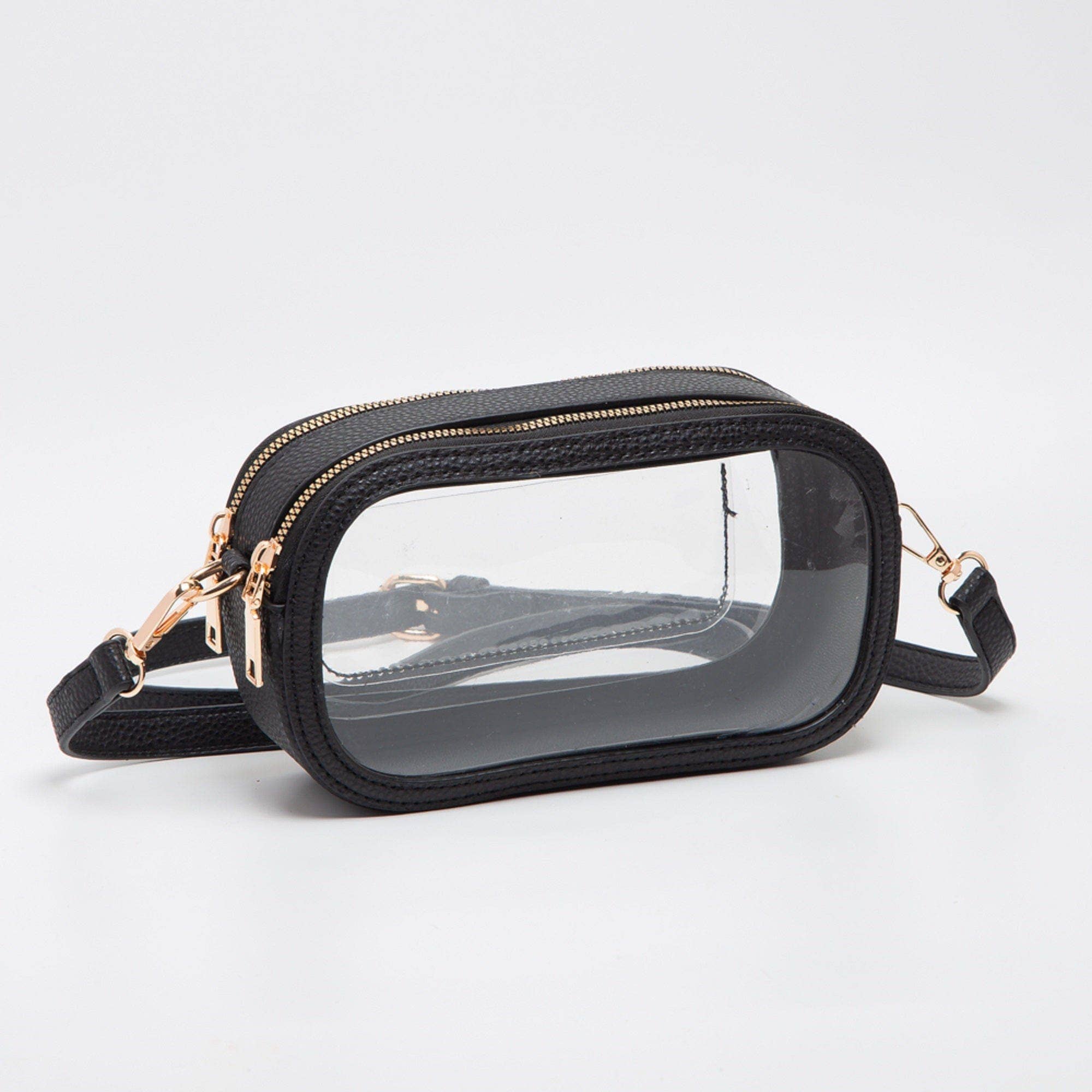 Double Zipper Oval Clear Bag