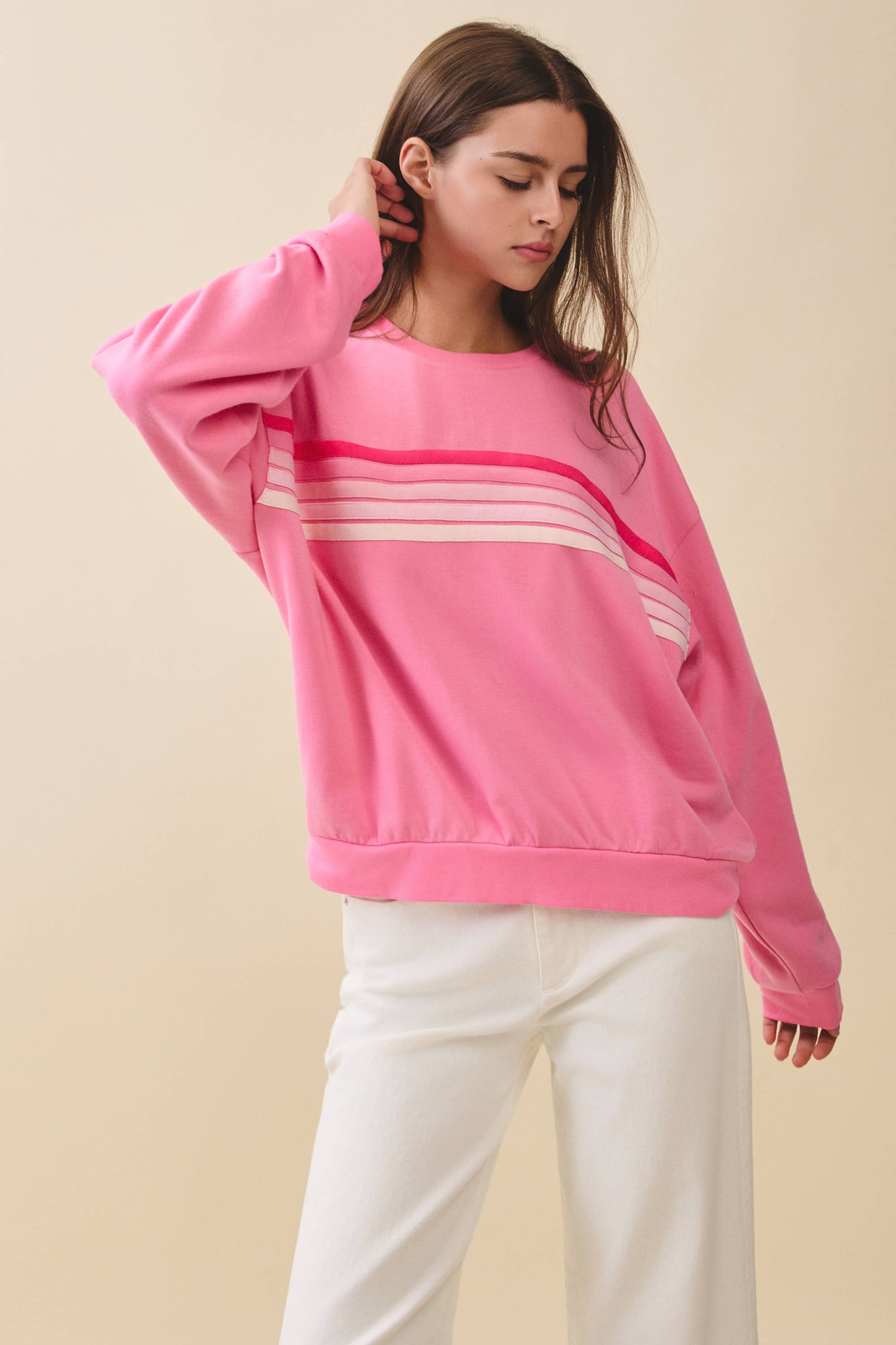 Retro Ombre Stripe Graphic Sweatshirt