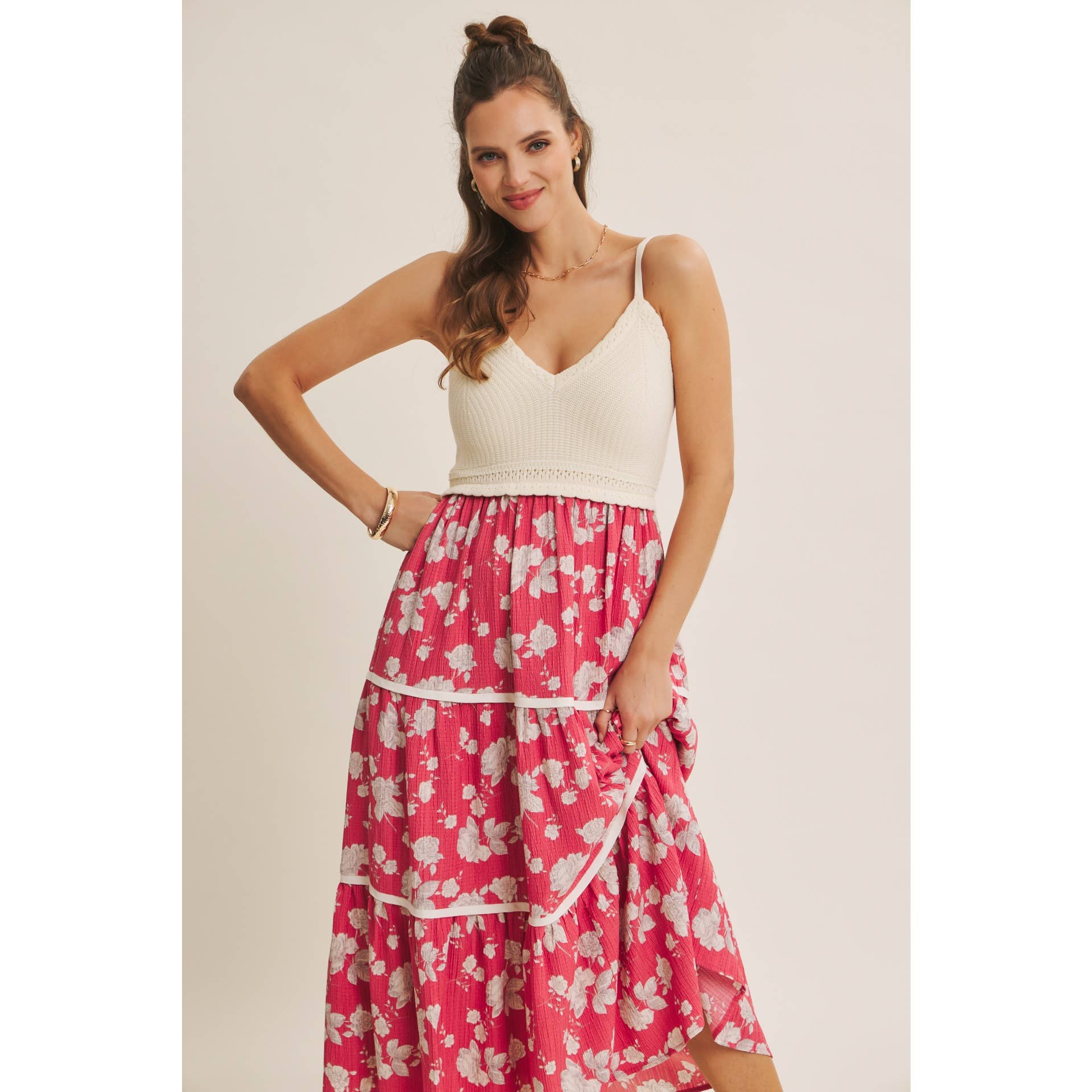 FLOWY FLORAL MIDI DRESS