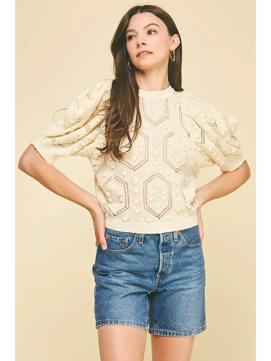 PUFFED SLEEVE SWEATER