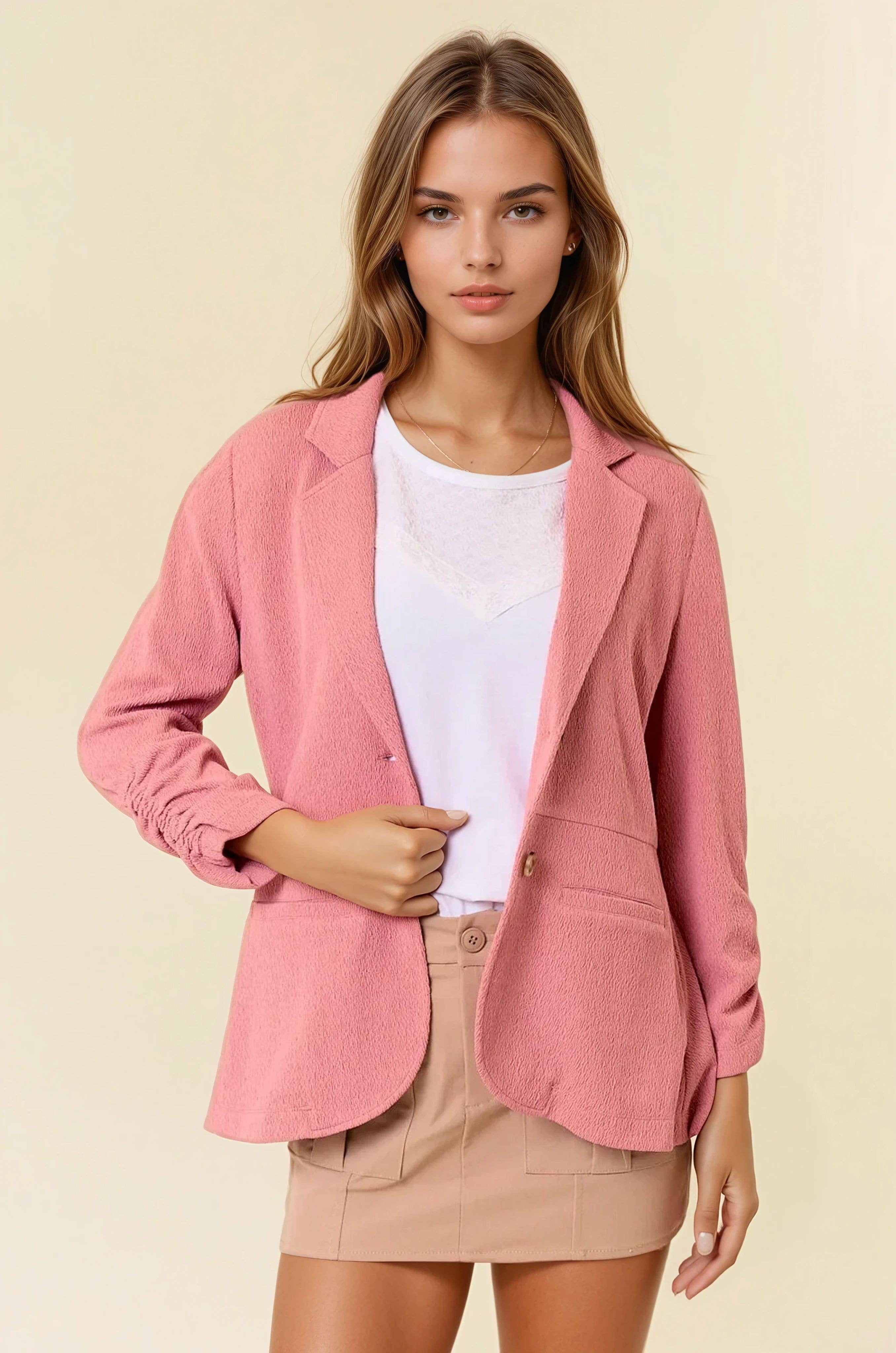 Cinched Sleeve Blazer