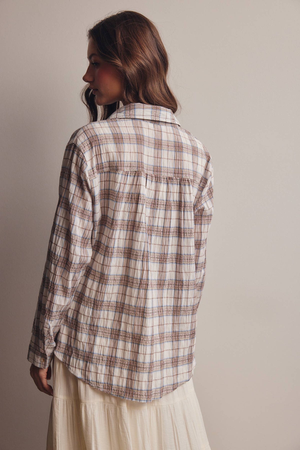 Soft Plaid Button-Up Shirt