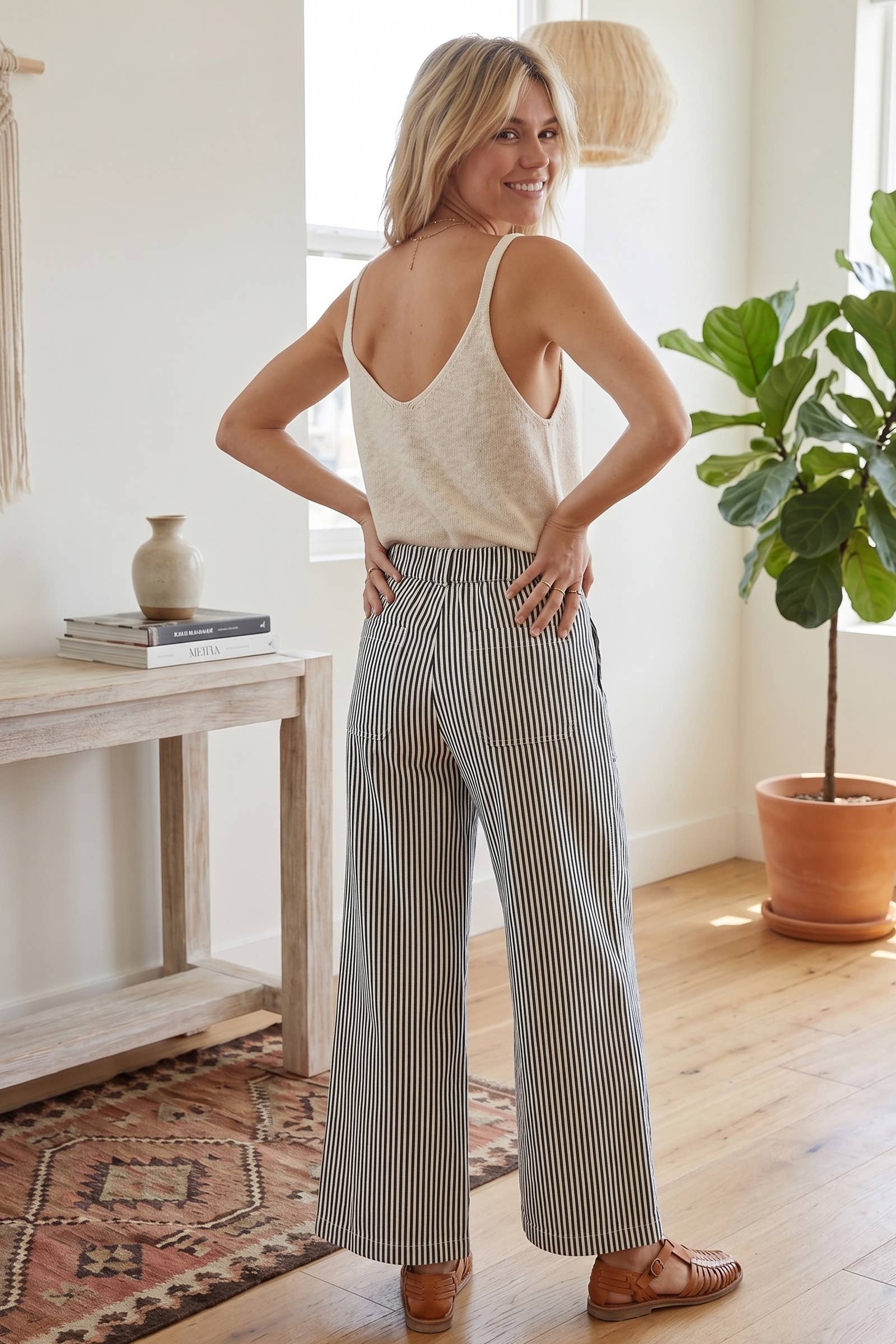 Striped Wide Leg Pants