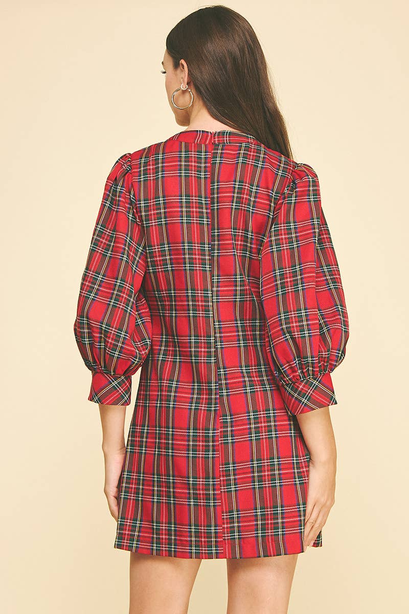 PLAID MINI DRESS