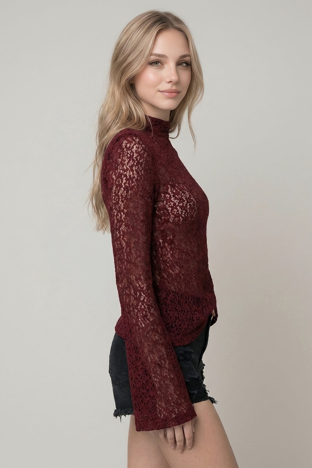 Lace Bell Sleeve Top