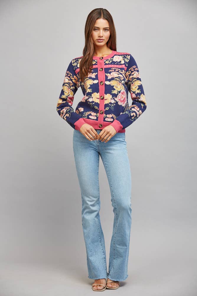 JACQUARD KNIT CARDIGAN
