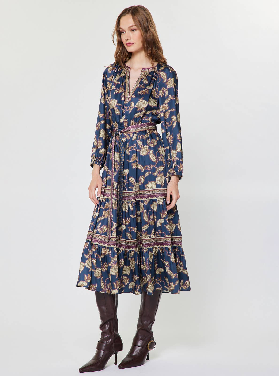 Floral Tiered Midi Dress