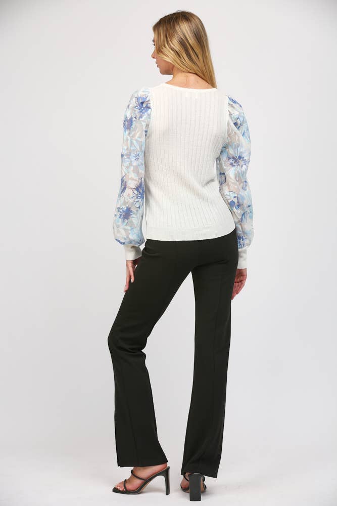 Floral Sleeve Sweater