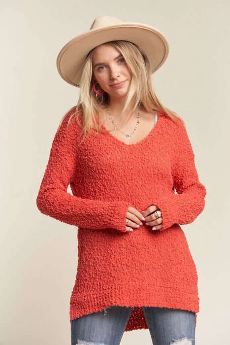 Red Popcorn Knit