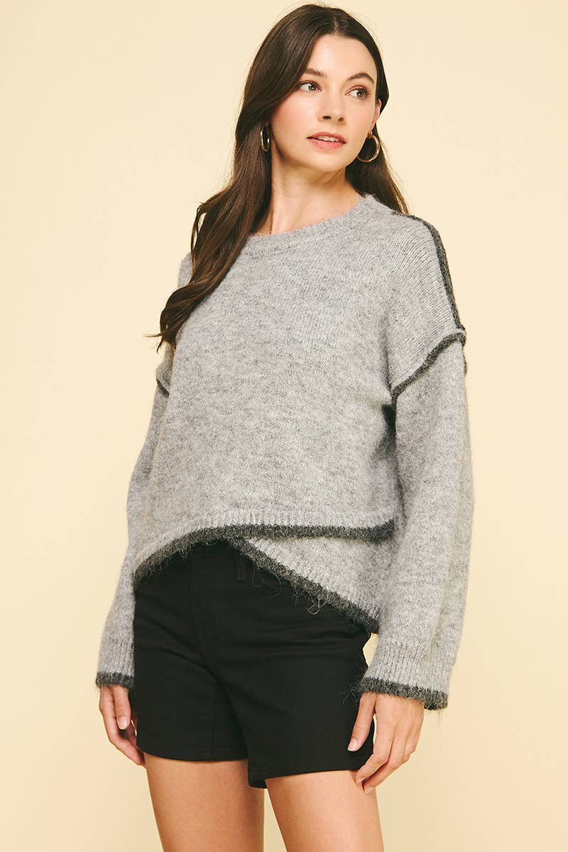 WRAP DETAILED KNIT SWEATER