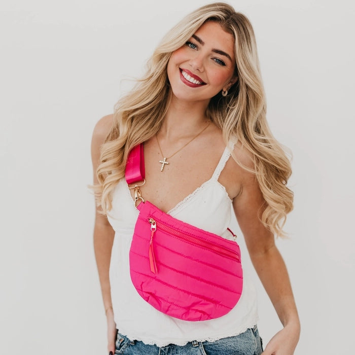 Puffer Belt Bag - Hot Pink