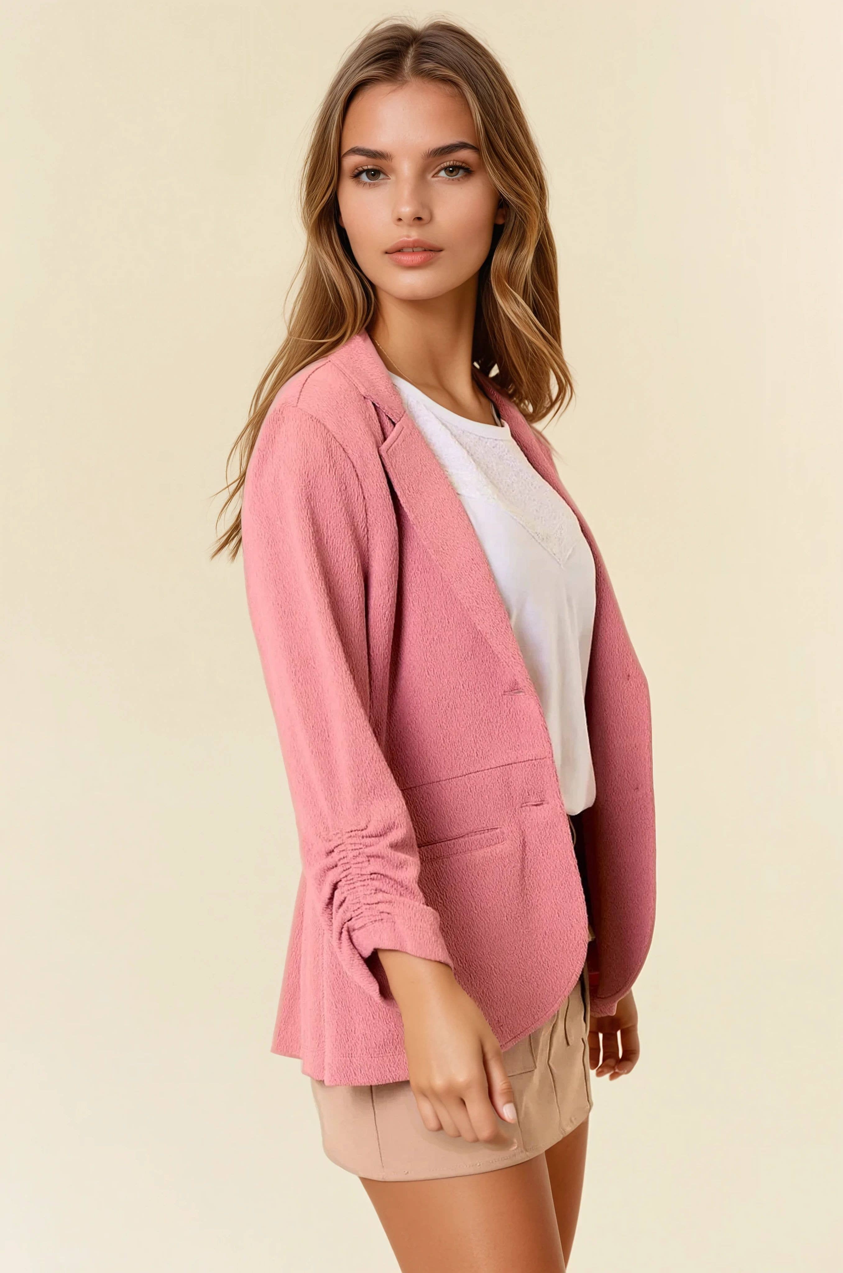 Cinched Sleeve Blazer