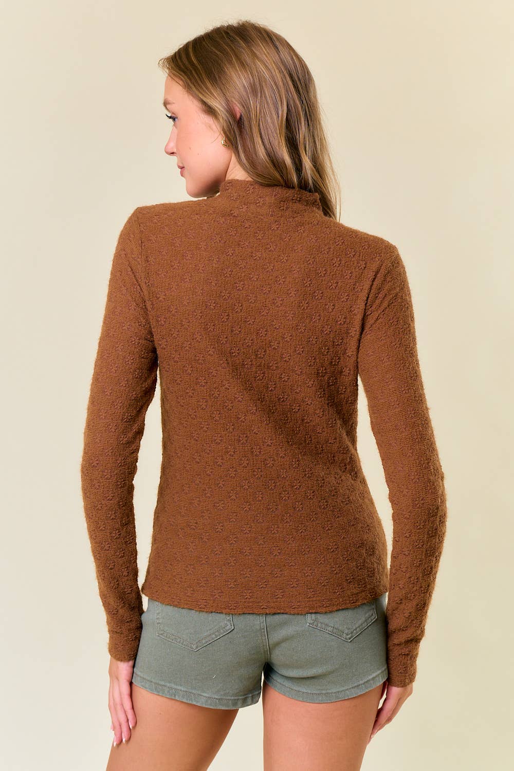 Brushed Floral Stretch Lace Top