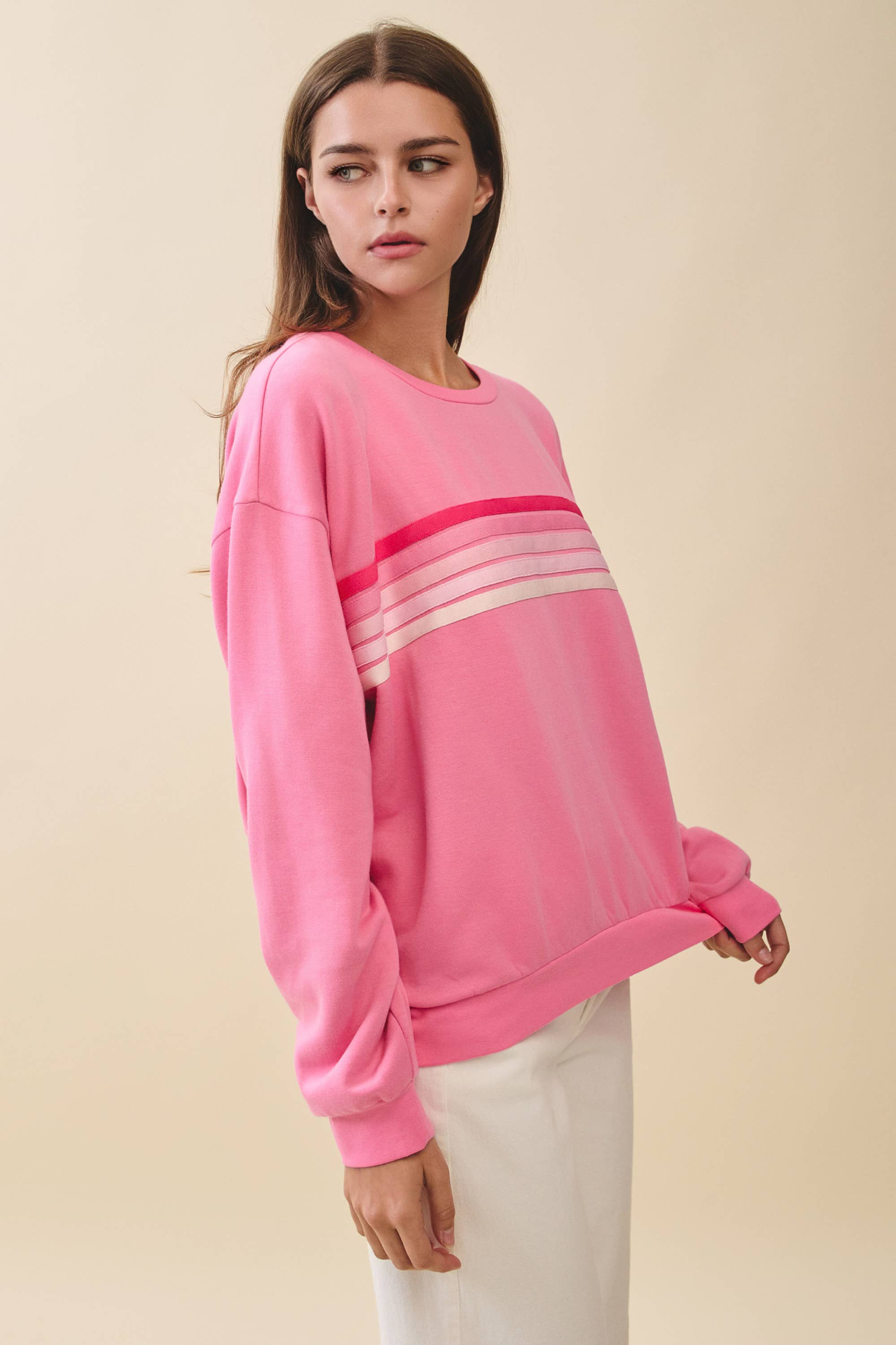 Retro Ombre Stripe Graphic Sweatshirt