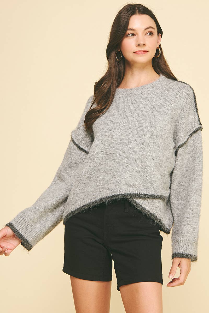 WRAP DETAILED KNIT SWEATER