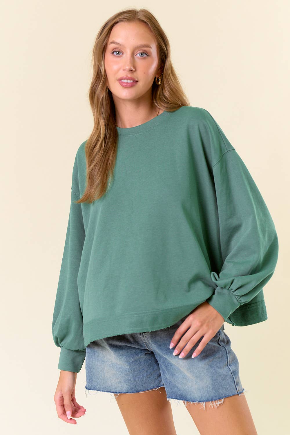 Puff Sleeve Over-Sized Sweatshirt