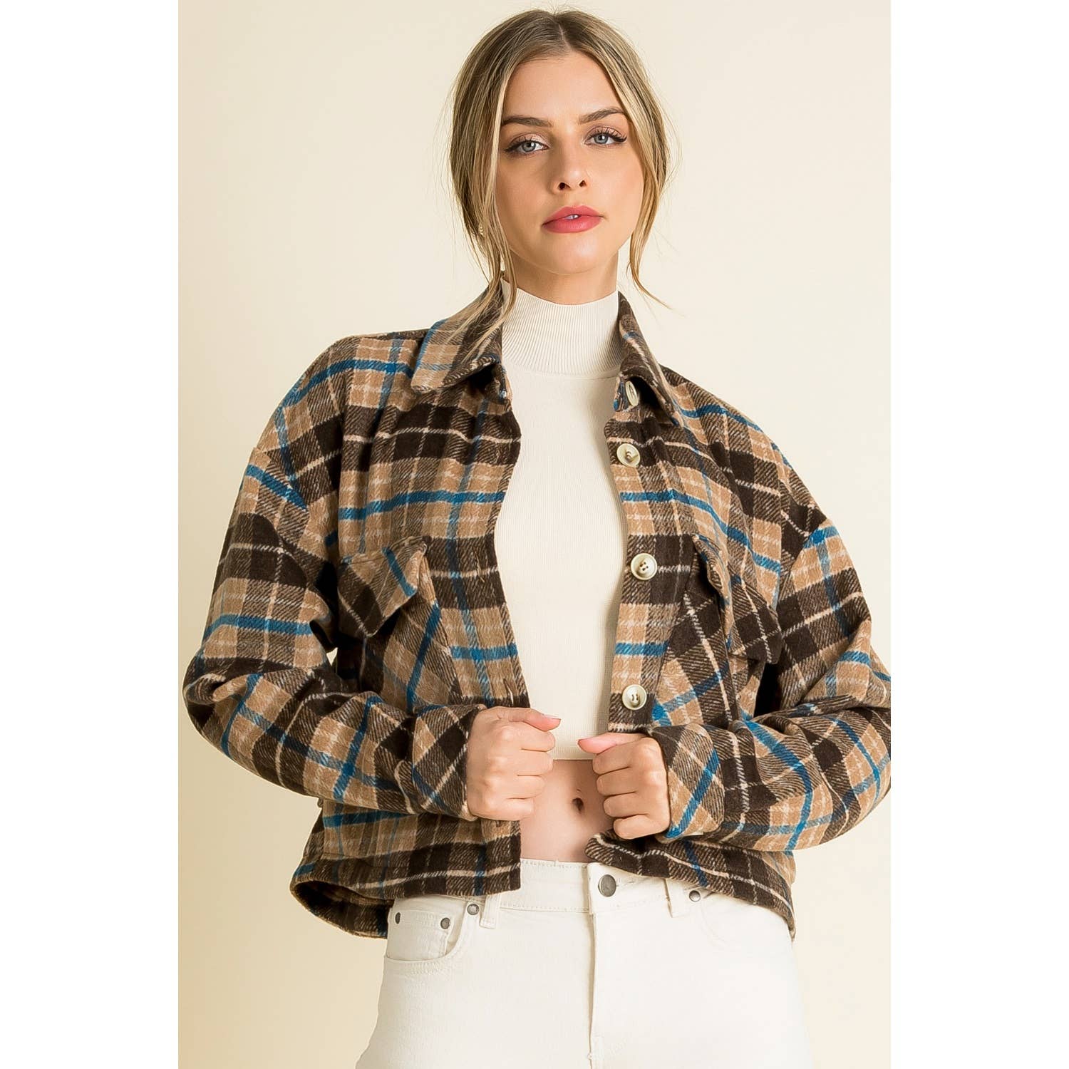 Plaid Cropped Shacket