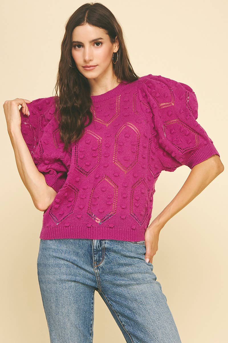 PUFFED SLEEVE SWEATER