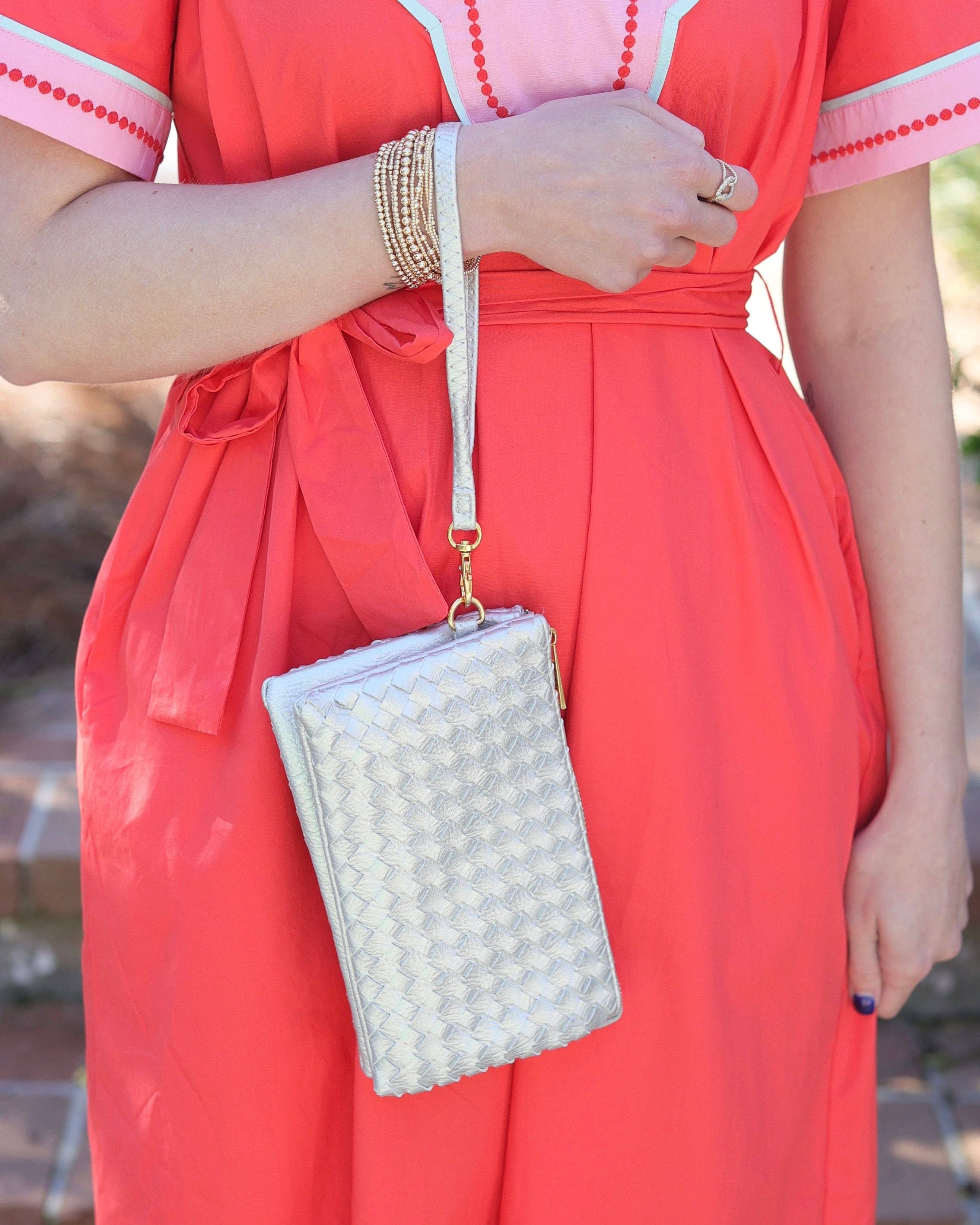 Liz Crossbody Bag Woven Silver
