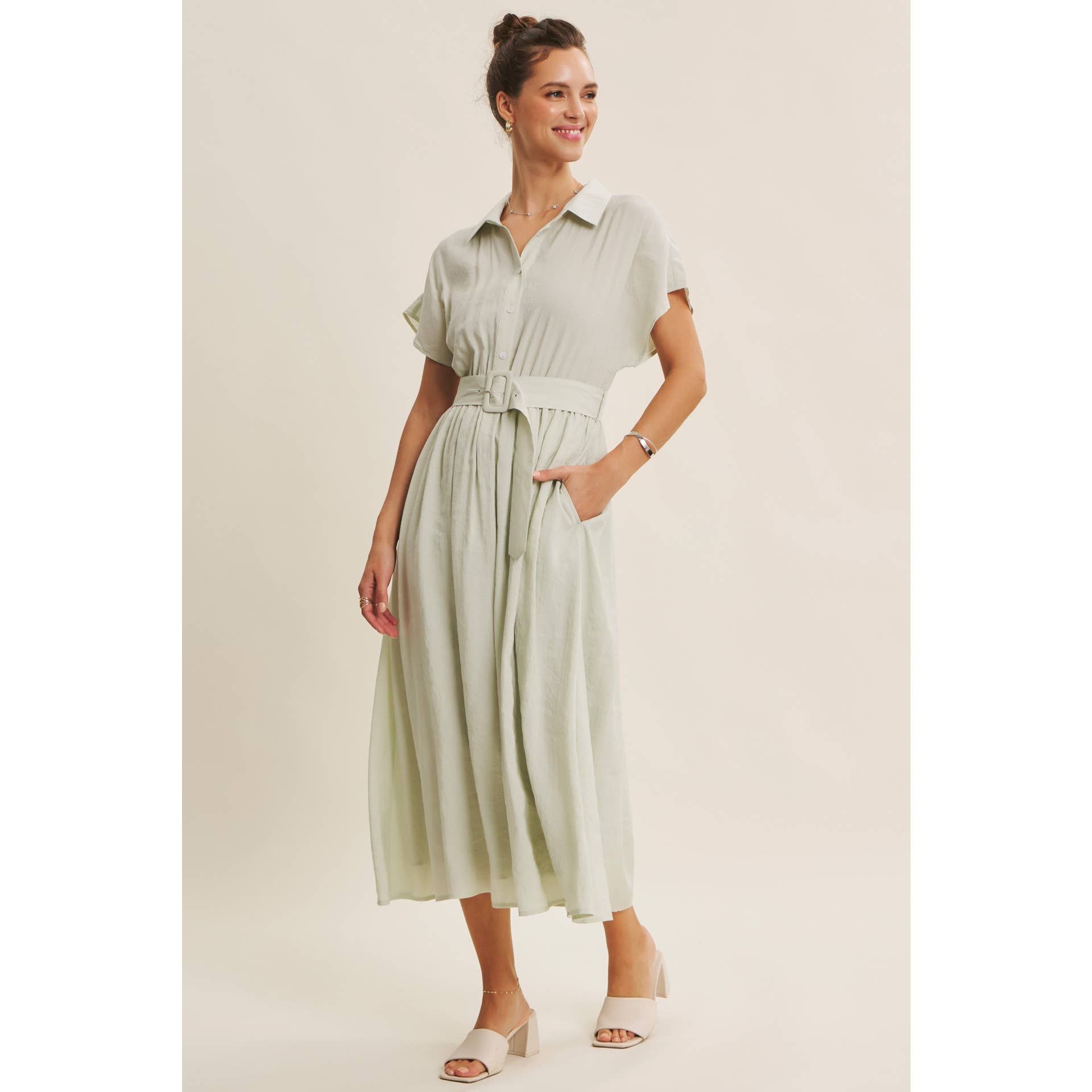 MIDI DRESS WITH BELT