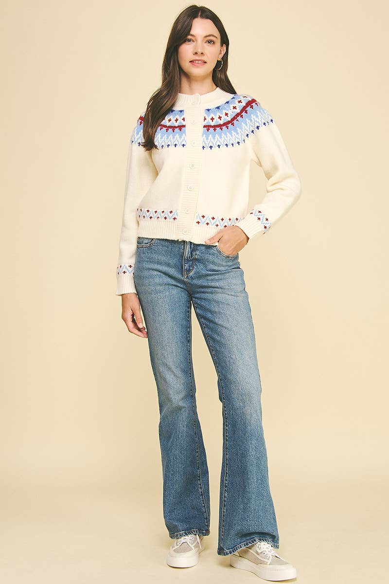 NORDIC PATTERN CARDIGAN