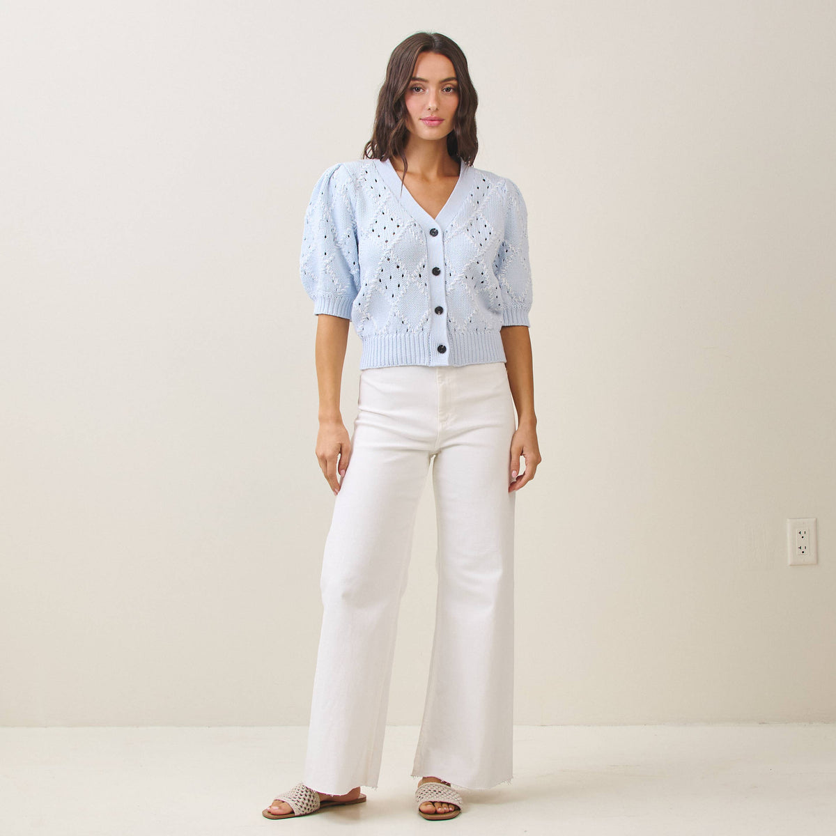 Whipstitch Diamond Cardigan