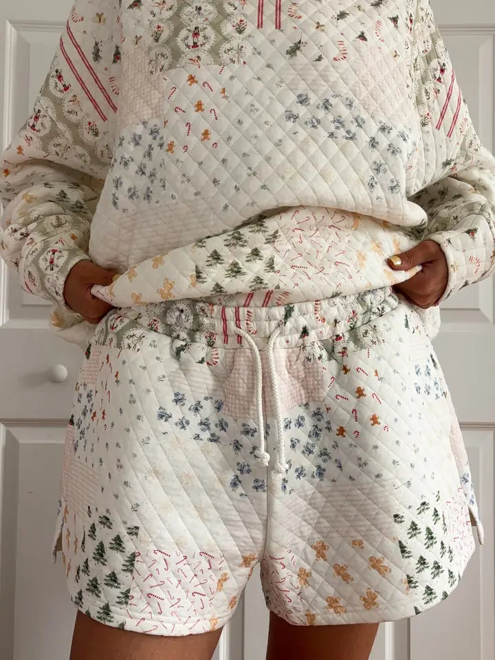 Christmas Holiday Quilted Shorts - Preorder ships October