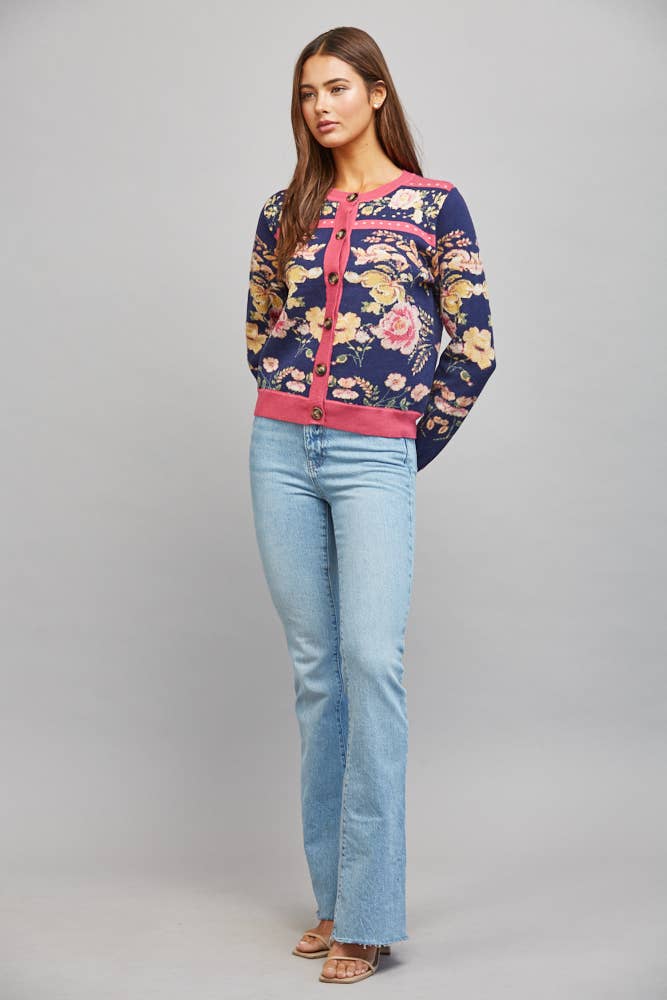 JACQUARD KNIT CARDIGAN