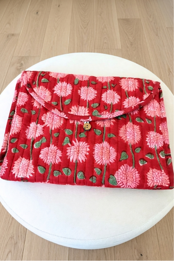 Esme Red Floral Jewelry Pouch